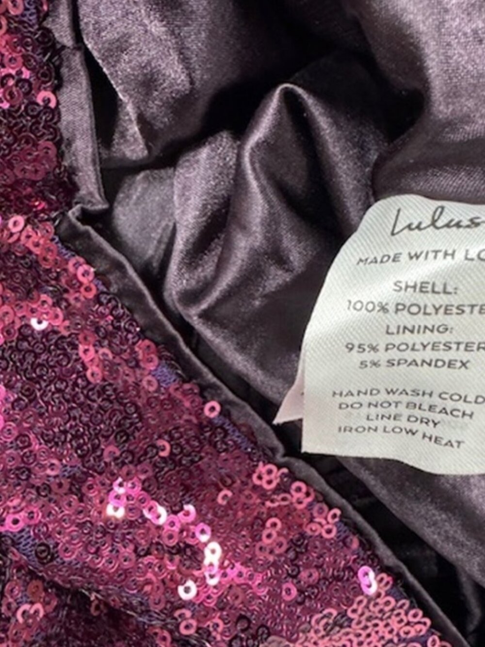 Lulus Sequin of Events Purple Sequin Surplice Long Sleeve Crop Top NWT - Picture 8 of 9